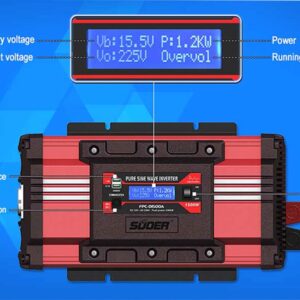 อินเวอร์เตอร์ 12v-24v 1000w SUOER (FPC-D1000A) pure sine wave
