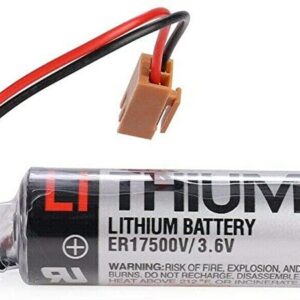 TOSHIBA ER17500V / 3.6V PLC Lithium Battery พร้อมสายและขั้วต่อ (ขั้วสีน้ำตาล)